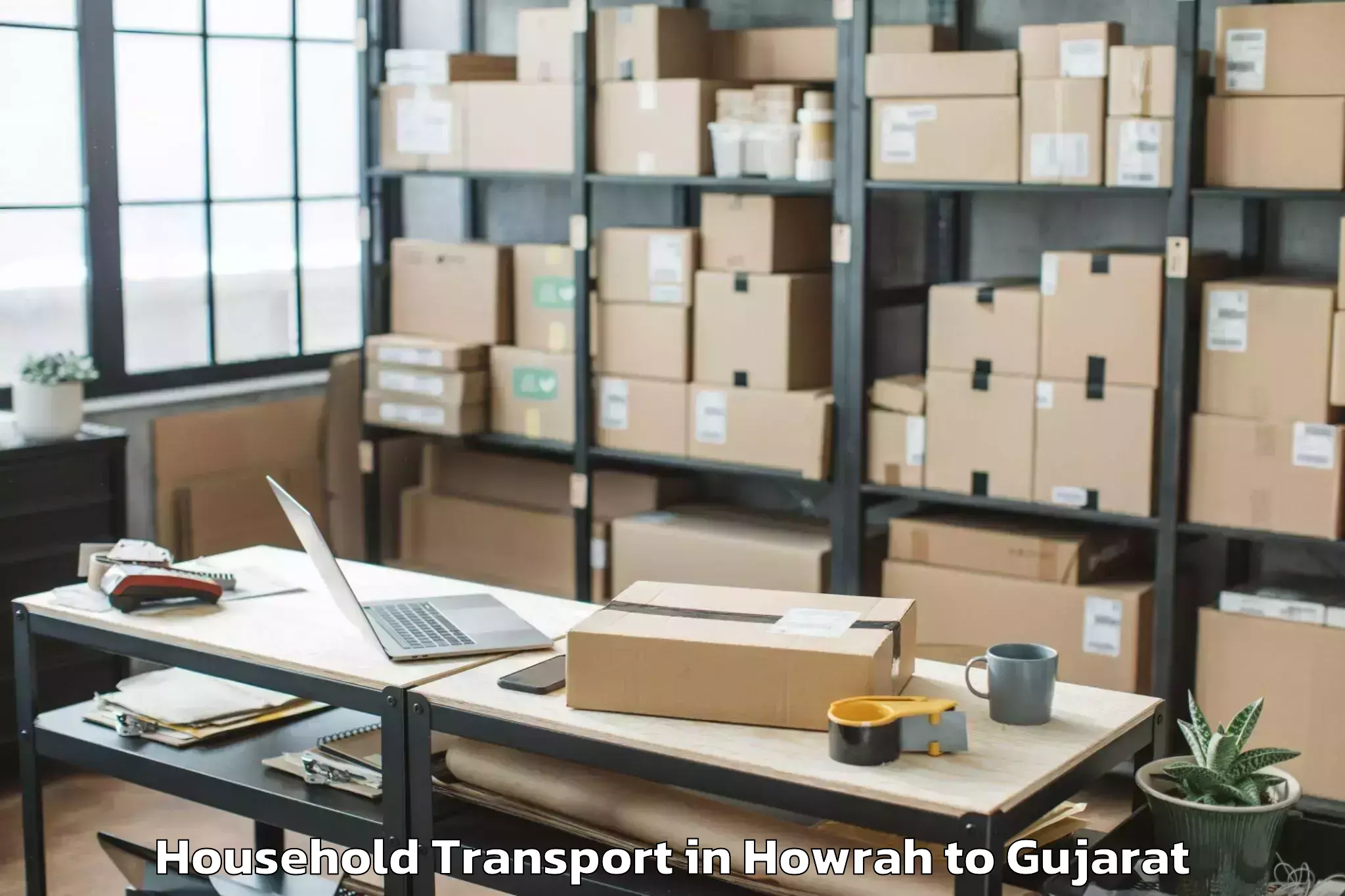 Hassle-Free Howrah to Kadodara Household Transport